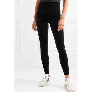 Spanx black velvet leggings size M
